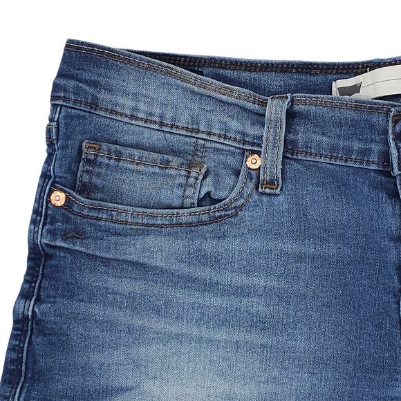 Levis Shorts Womens 7 Blue Mid Rise Stretch Pocket Cuffed Casual Denim - Picture 3 of 12